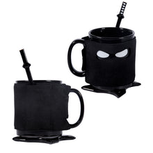Load image into Gallery viewer, Ninja Black Mask Ceramic with Spoon Sword Coffee Mugs