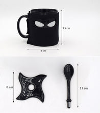 Load image into Gallery viewer, Ninja Black Mask Ceramic with Spoon Sword Coffee Mugs
