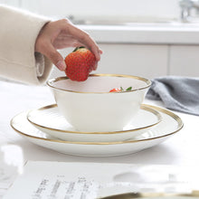Load image into Gallery viewer, European Ceramic Plate Gold Food Steak