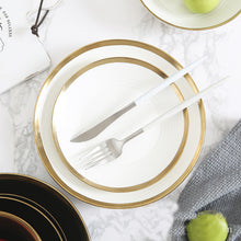 Load image into Gallery viewer, European Ceramic Plate Gold Food Steak