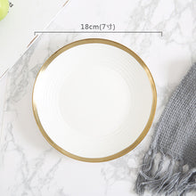 Load image into Gallery viewer, European Ceramic Plate Gold Food Steak