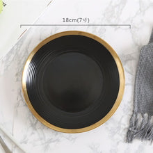 Load image into Gallery viewer, European Ceramic Plate Gold Food Steak
