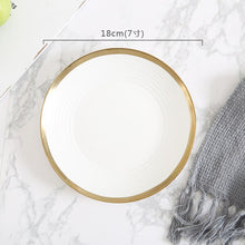Load image into Gallery viewer, European Ceramic Plate Gold Food Steak