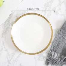 Load image into Gallery viewer, European Ceramic Plate Gold Food Steak