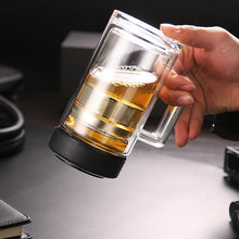 Load image into Gallery viewer, Double Wall Glass Heat Resistant Tea Infuser Cups with Filter Handle