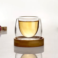 Load image into Gallery viewer, Double Wall Bamboo Tray Teacup Set