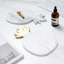 Load image into Gallery viewer, Nordic Minimalist Gold-Plated Marble Ceramic Pineapple Flat Plate