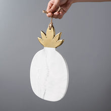 Load image into Gallery viewer, Nordic Minimalist Gold-Plated Marble Ceramic Pineapple Flat Plate