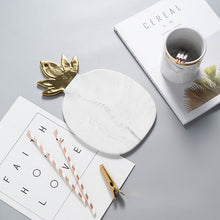 Load image into Gallery viewer, Nordic Minimalist Gold-Plated Marble Ceramic Pineapple Flat Plate
