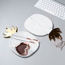 Load image into Gallery viewer, Nordic Minimalist Gold-Plated Marble Ceramic Pineapple Flat Plate