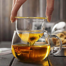Load image into Gallery viewer, Hand Blown Heat Resistant Glass Tea Cup with Lid and Infuser