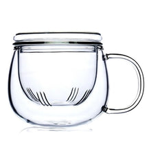 Load image into Gallery viewer, Hand Blown Heat Resistant Glass Tea Cup with Lid and Infuser
