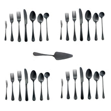 Load image into Gallery viewer, Royal 29 Pcs. Matte Black Stainless Steel Utensils Cutlery Dinnerware Set