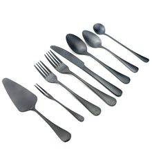 Load image into Gallery viewer, Royal 29 Pcs. Matte Black Stainless Steel Utensils Cutlery Dinnerware Set