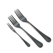 Load image into Gallery viewer, Royal 29 Pcs. Matte Black Stainless Steel Utensils Cutlery Dinnerware Set