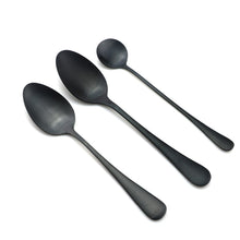 Load image into Gallery viewer, Royal 29 Pcs. Matte Black Stainless Steel Utensils Cutlery Dinnerware Set