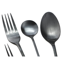 Load image into Gallery viewer, Royal 29 Pcs. Matte Black Stainless Steel Utensils Cutlery Dinnerware Set