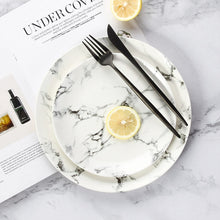 Load image into Gallery viewer, Marble Pattern Porcelain Dessert Plate