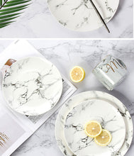 Load image into Gallery viewer, Marble Pattern Porcelain Dessert Plate