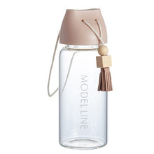 Load image into Gallery viewer, Wooden Ball Fringed Glass Water Bottles