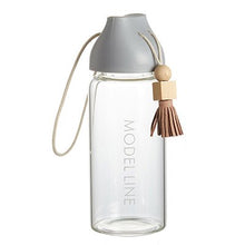 Load image into Gallery viewer, Wooden Ball Fringed Glass Water Bottles