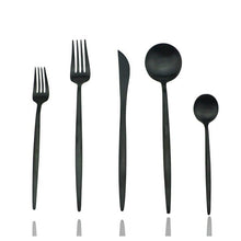 Load image into Gallery viewer, Colorful Matte Blue Rainbow Dinnerware 30pcs Cutlery Set