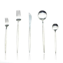 Load image into Gallery viewer, Colorful Matte Blue Rainbow Dinnerware 30pcs Cutlery Set