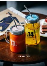 Load image into Gallery viewer, Heat Resistant Glass Mason Jar Mugs With Lid Stainless Steel Straw