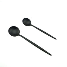 Load image into Gallery viewer, Matte Black-Gold 5pcs Dinnerware Set