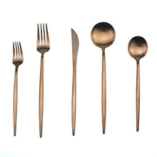 Load image into Gallery viewer, Matte Black-Gold 5pcs Dinnerware Set