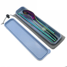 Load image into Gallery viewer, Travel Dinnerware Set 8Pcs Stainless Steel Cutlery Silverware Sets