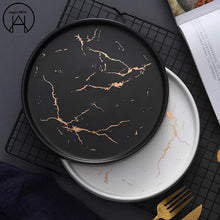 Load image into Gallery viewer, Black Marble Disc Table Service Dinnerware
