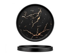 Load image into Gallery viewer, Black Marble Disc Table Service Dinnerware