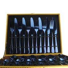 Load image into Gallery viewer, Dinnerware Blue Stainless Steel Flatware Luxury