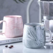 Load image into Gallery viewer, Luxury Marble Pattern Ceramic Gold Plated With Handle Mugs