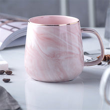 Load image into Gallery viewer, Luxury Marble Pattern Ceramic Gold Plated With Handle Mugs