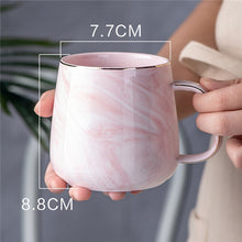 Load image into Gallery viewer, Luxury Marble Pattern Ceramic Gold Plated With Handle Mugs