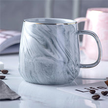 Load image into Gallery viewer, Luxury Marble Pattern Ceramic Gold Plated With Handle Mugs