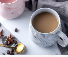 Load image into Gallery viewer, Luxury Marble Pattern Ceramic Gold Plated With Handle Mugs