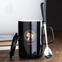 Load image into Gallery viewer, Marvel&amp;DC Ceramic Mug With Lid With Spoon