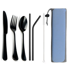 Load image into Gallery viewer, Travel Dinnerware Set 8Pcs Stainless Steel Cutlery Silverware Sets