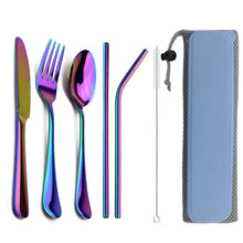 Load image into Gallery viewer, Travel Dinnerware Set 8Pcs Stainless Steel Cutlery Silverware Sets
