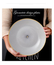 Load image into Gallery viewer, Ceramic Dinner Plate Geometry Tableware