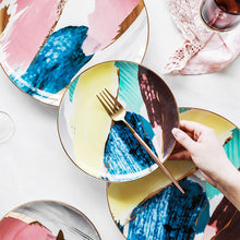 Load image into Gallery viewer, Watercolor Painting Cloud Ceramic Plate