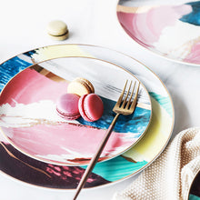 Load image into Gallery viewer, Watercolor Painting Cloud Ceramic Plate