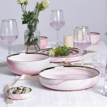Load image into Gallery viewer, Marble Ceramic Pink Dinner Dish