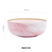 Load image into Gallery viewer, Marble Ceramic Pink Dinner Dish