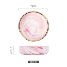 Load image into Gallery viewer, Marble Ceramic Pink Dinner Dish