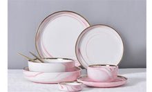 Load image into Gallery viewer, Marble Ceramic Pink Dinner Dish