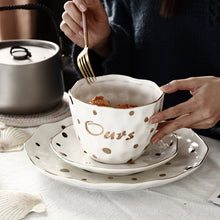 Load image into Gallery viewer, Golden Round Dot Ceramic Tableware